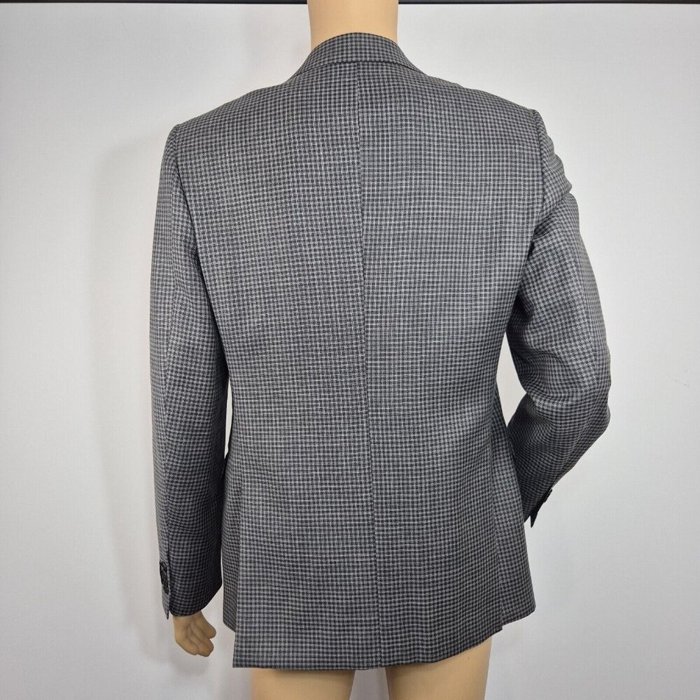 John Varvatos Star Bleecker sport coat Size 40 R gray check jacket 100% wool (37 - Picture 3 of 16